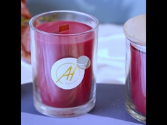 Glass Jar Scented Candle 380g Wax Weight With Wooden Lid