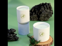 400g Free Sample White Metal Lid Ceramics Jar Scented Candle 10*10cm