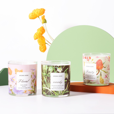 100% 1 coton mèche cire de soja fleur bocal en verre bougie parfumée ensemble mariage luxe