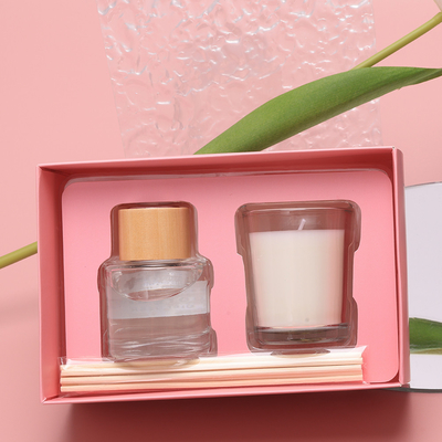 Ensemble parfumé clair noir en verre fait sur commande de cadeau de pot de bougie de Mini Small Luxury Private Label