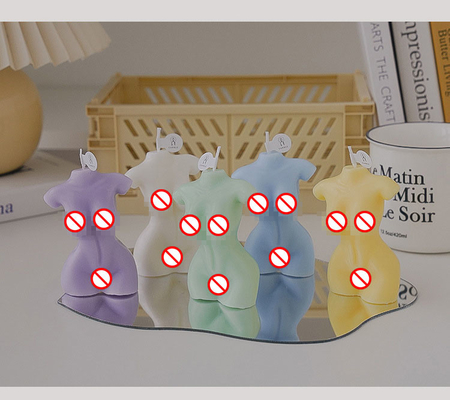 Cire nue Cand de soja de Shaped Carved Scent de modèle de torse femelle sinueux de corps de femme adaptée aux besoins du client par marque de distributeur faite main de MAISON d'AROME