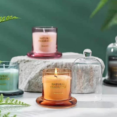 Cire faite sur commande de taille de Rose Amber Ebony Fresh Spring Cream Coffee de label d'actions la grande a flairé des bougies dans le pot avec le couvercle de Bell