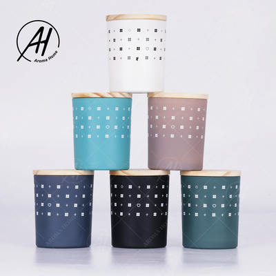Marque de distributeur sans fumée 5.5OZ 7OZ 8OZ de bougie de cire de soja de couvercle en bois en verre de pot de MAISON d'AROME