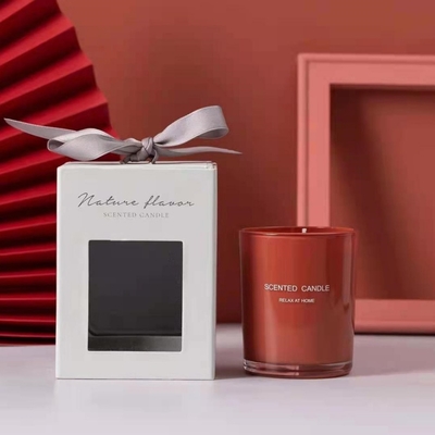 Couleur faite sur commande de jet bougie parfumée de cire de soja de petite marque de distributeur avec le boîte-cadeau