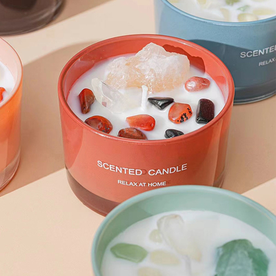 La pierre colorée faite sur commande Crystal Aromatherapy Soy Wax Scented mirent le luxe de détente