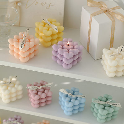 La bougie du cube de Rubik d'amour de nouvelle année de DIY a flairé le cadeau géométrique d'Aromatherapy