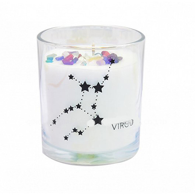 Verre fait sur commande de luxe de cire en gros de soja imprimant le pot parfumé de bougie