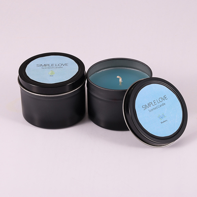 L'OEM 2 onces a réutilisé Matte Black Tin Can Candle pour la chambre à coucher