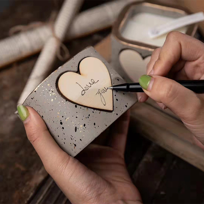 Bougeoirs en céramique votifs de soja de poterie parfumée place de 4 onces en forme de coeur