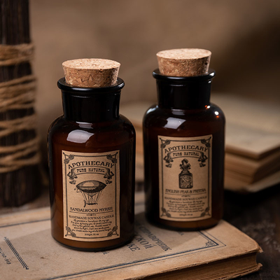 Rétro menthe verte de Cork Scented Aroma Therapy Candles de bouteille et bougie d'eucalyptus