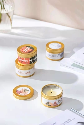 L'arome a flairé Woodwick Tin Can Candle Gold Black pour le voyage