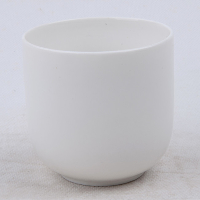le blanc 7oz simple a flairé le pot en céramique naturel de bougie de soja pour le sommeil