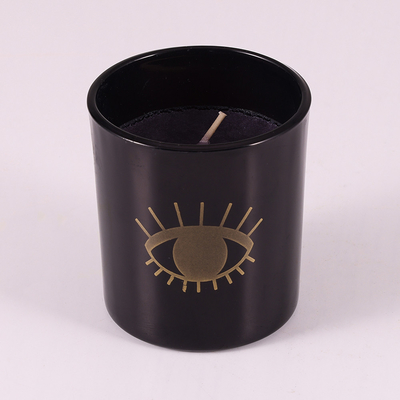 La vanille Bean Soy Wax Glass Jar de maison d'arome a flairé le noir 8oz de bougie