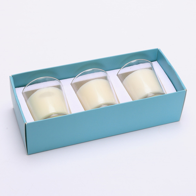 Bougie en verre de pot d'Aromatherapy fait sur commande de maison d'arome 70g*3 blanc pour l'anniversaire de mariage