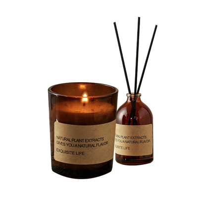 Le verre de marque de distributeur a flairé les bougies et l'ensemble de Reed Diffuser Home Fragrance Gift