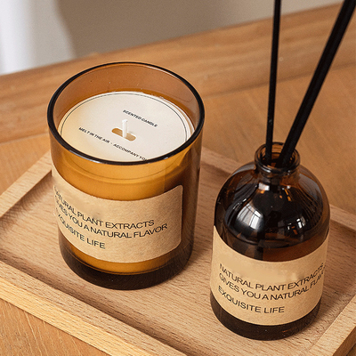 Le verre de marque de distributeur a flairé les bougies et l'ensemble de Reed Diffuser Home Fragrance Gift