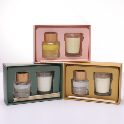 Ensemble-cadeau de parfum d'ambiance de bougie de cire de soja parfumée de petite marque privée