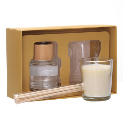 Ensemble-cadeau de parfum d'ambiance de bougie de cire de soja parfumée de petite marque privée