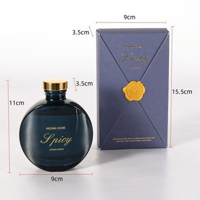 Diffuseur de roseau de bouteille en verre de décoration élégante vintage 100ml avec la boîte-cadeau de bâtons