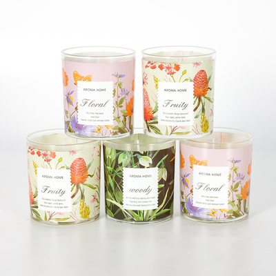 100% 1 coton mèche cire de soja fleur bocal en verre bougie parfumée ensemble mariage luxe