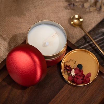 Bougie parfumée en étain de parfum de fleurs séchées Cadeaux de mariage faits à la main