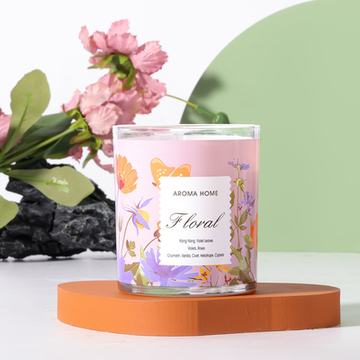 Verres d'aromathérapie sous marque de distributeur Bougie parfumée au soja de luxe 220G 8x9cm