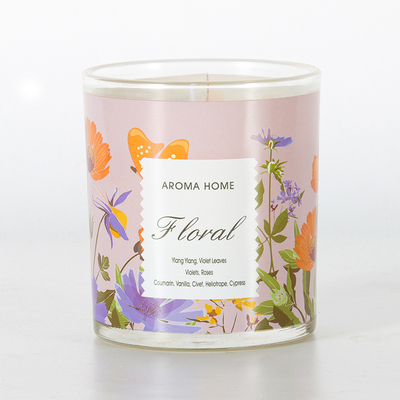 Verres d'aromathérapie sous marque de distributeur Bougie parfumée au soja de luxe 220G 8x9cm