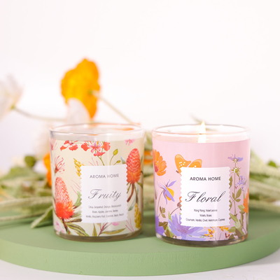 Verres d'aromathérapie sous marque de distributeur Bougie parfumée au soja de luxe 220G 8x9cm