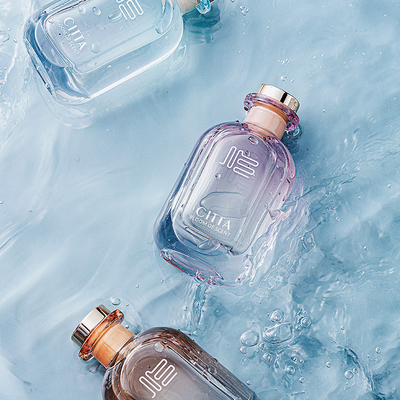 Diffuseur de roseau domestique clair de bâton d'aromathérapie d'huile essentielle de bouteille en verre faite sur commande