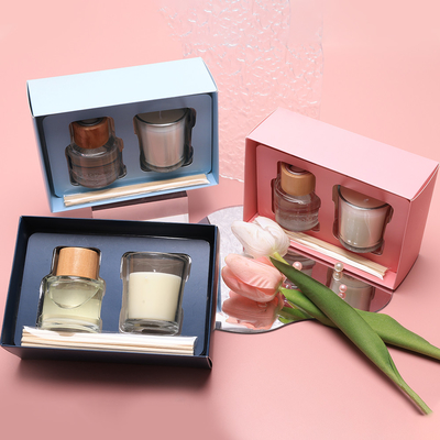 Ensemble parfumé clair noir en verre fait sur commande de cadeau de pot de bougie de Mini Small Luxury Private Label