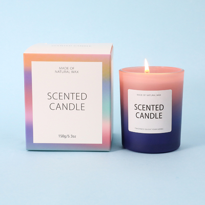 L'entrepôt 5oz de la Chine Etats-Unis CA de MAISON d'AROME a givré la bougie parfumée de pot en verre de gradient avec le boîte-cadeau