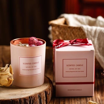 La fleur sèche de luxe d'Aromatherapy romantique de rose de marque de distributeur de MAISON d'AROME a flairé des bougies de cire de soja pour la scène d'événements