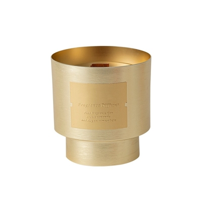 Les pots plaqués par or de luxe en bois unique fait sur commande en métal de cire de soja de mèche de marque de distributeur de MAISON d'AROME mirent pour le cadeau de Saint-Valentin