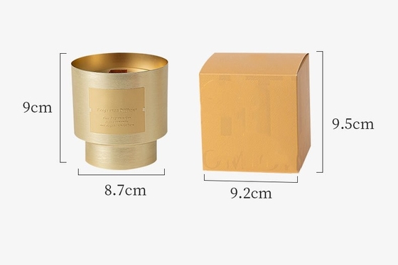 Les pots plaqués par or de luxe en bois unique fait sur commande en métal de cire de soja de mèche de marque de distributeur de MAISON d'AROME mirent pour le cadeau de Saint-Valentin