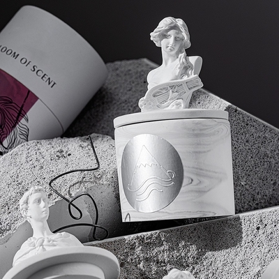 Pot en céramique de bougie de David Statue Vessels Candles Scented de bougies d'AROME de sculpture grecque décorative faite sur commande en parfum avec L