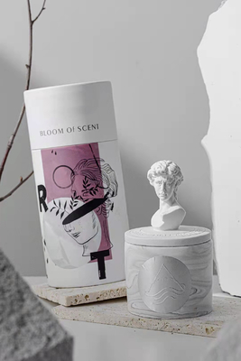 Pot en céramique de bougie de David Statue Vessels Candles Scented de bougies d'AROME de sculpture grecque décorative faite sur commande en parfum avec L
