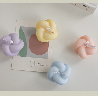 Bougie découpée par cire magique mignonne à la maison faite main de soja de parfum de forme de noeud de boule de torsion de décoration de MAISON d'AROME petite