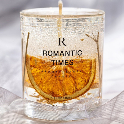 La fleur de décor de MAISON d'AROME flairent la bougie parfumée de cire de soja de gel de label de Jelly Fragrance Candle Luxury Private dans le pot en verre