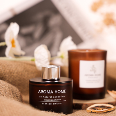 Ensemble de luxe de Brown Reed Diffuser Scented Candles Gift de pot en verre de parfum d'huile de Chaud-vente de MAISON d'AROME