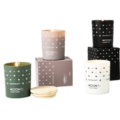 Bougie parfumée de Noël de MAISON d'AROME de gradient de style de soja de pot en verre nordique très utilisé naturel de cire avec la boîte de pliage