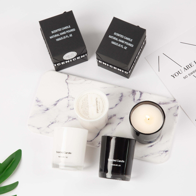 Bougie en verre parfumée de luxe de marque de distributeur blanche noire de haute qualité en gros de MAISON d'AROME