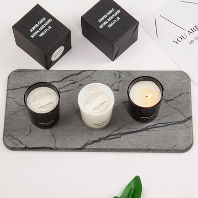 Bougie en verre parfumée de luxe de marque de distributeur blanche noire de haute qualité en gros de MAISON d'AROME