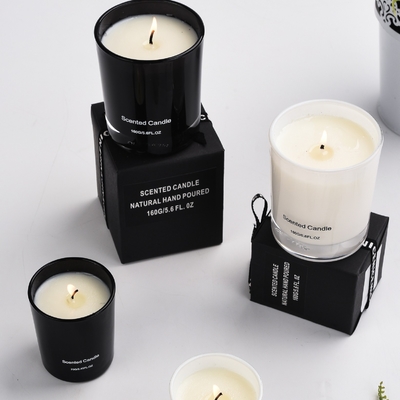 Bougie en verre parfumée de luxe de marque de distributeur blanche noire de haute qualité en gros de MAISON d'AROME