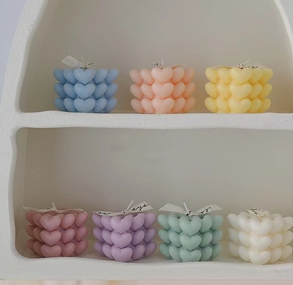 La bougie géométrique de bulle de cube en cire de soja d'Aromatherapy de cube en OEM Rubik d'Institut central des statistiques de MAISON d'AROME a flairé des bougies pour la décoration à la maison