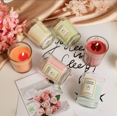 Bougies claires de pot de marque de distributeur de MAISON d'AROME d'Aromatherapy d'Institut central des statistiques de parfum de cire parfumée nordique faite sur commande de luxe de soja avec le boîte-cadeau