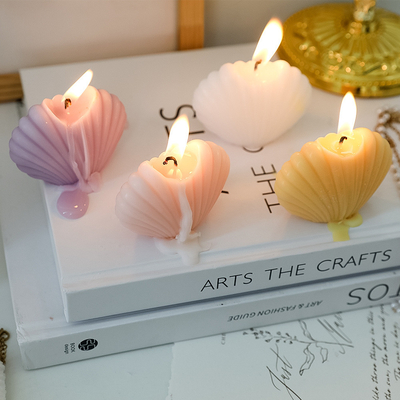 Les ornements Shell Aromatherapy Soy Wax Creative de cube en OEM d'Institut central des statistiques de MAISON d'AROME ont flairé des bougies pour la décoration à la maison de cadeau d'anniversaire