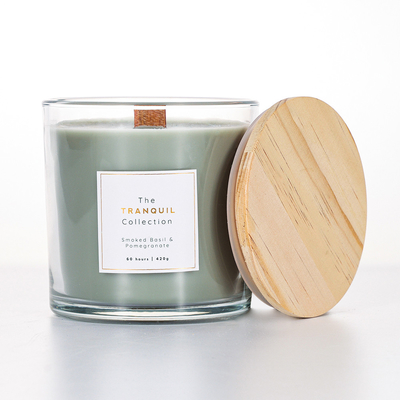Bougie blanche faite main de cire de Sage Outdoor Glass Scented Soy de vanille de grange pour la maison
