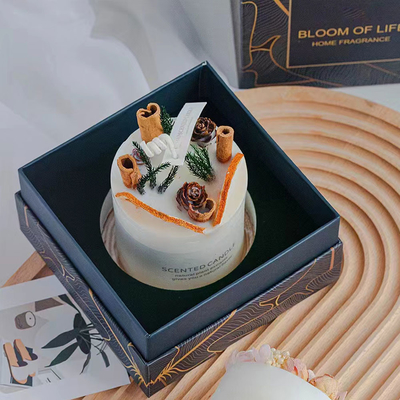 Le pot en verre d'hôtel de cire à la maison de soja a flairé la bougie avec le couvercle de Bell de base en bois de pot-pourri