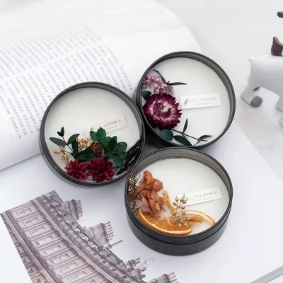 La cire de soja fond le mariage parfumé de Tin Candles With Potpourri For de marque de distributeur