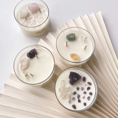 La MAISON Logo Soy Wax Crystal Stone fait sur commande d'AROME mire de grande 10 onces parfumée